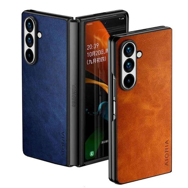 Case Samsung Galaxy Z Fold 6 5 4 3 Fold6 5G coque Vintage leather Protective cover funda for samsung z fold 7 case