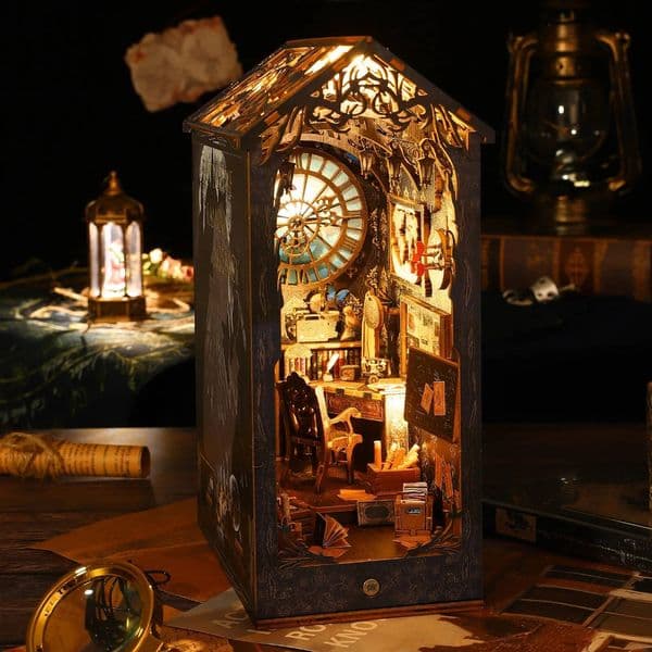 New DIY Book Nook Kit 3D Wooden Bookshelf Miniature Building Kits Home Decor Creative Model for Adults Halloween Christmas Gifts high-quality