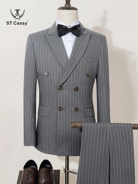 ST Cassy High quality striped suits for men slim fitting y man clothing elegant mens suit Wedding trends costumes 250819BJ