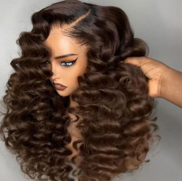 Deep Wave Human Hair Wig Chocolate Brown 13x4 13x6 Hd Lace Frontal Wig Colored Water Wave Lace Front Wig Ready To Wear Synthetic for Women