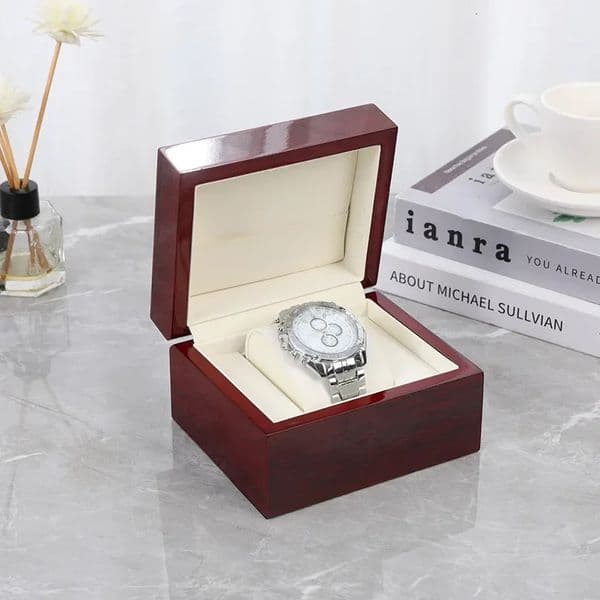 Portable Mini Single Slot Watch Box Red Wooden Storage Case Jewelry Gift Box for Watches Rings 250819