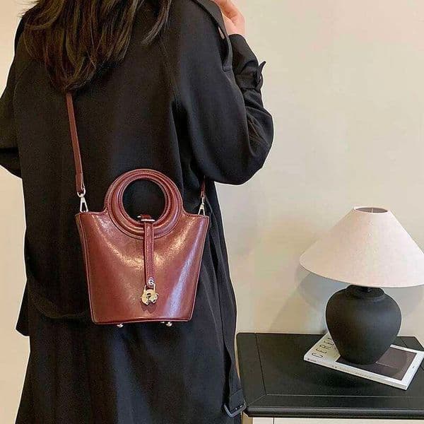 Fashion PU Sweet Shoulder Retro Single New Niche Design Large Capacity Women S Bags