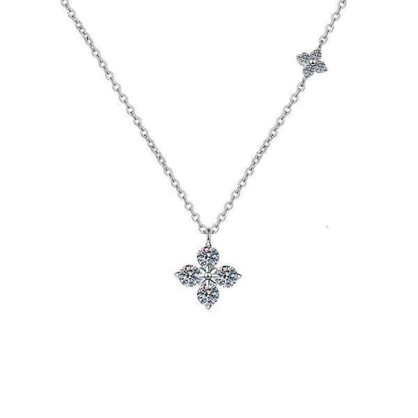 DHpet S Pure Sier Necklace for Women, Simple and Elegant Four-Leaf Clover Lucky Niche High-End Ins Trendy Fashion Light Style