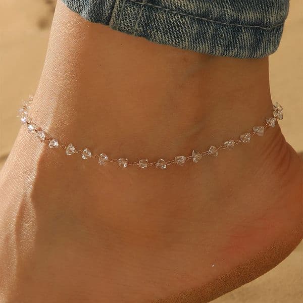 Summer Bohemia Crystal Cubic Zirconia Anklet For Women Girls Ankle Bracelet Leg Chain Beach Party Travel Foot Jewelry 250815