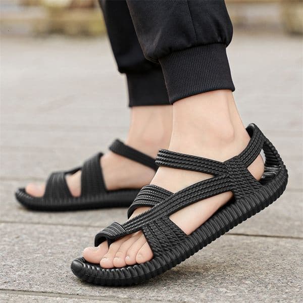 Mens Beach Sandals Summer Vacation EVA Straw Fashion Breathable Couple Flip Flops Soft NonSlip Outdoor Casual Shoes y250801BANJIA