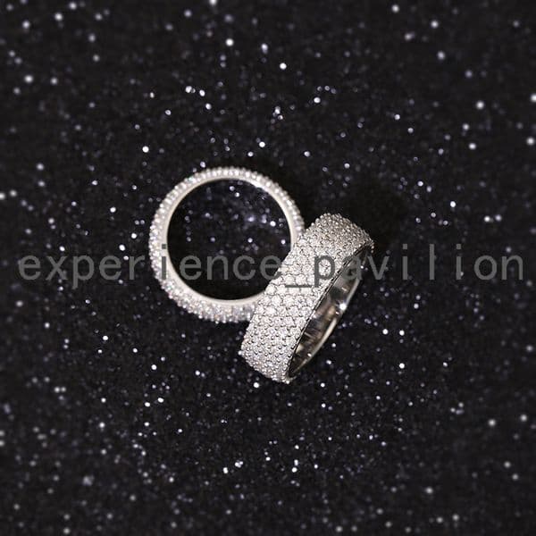 Fashion Style Mans Cuban Ring 925 Sterling Silver Full Ice Out Moissanite Diamond Hip Hop Rapper Cuban Ring