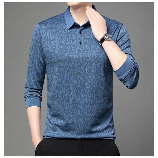 Spring and Autumn Business and Leisure Fusion Golf Polo Collar Long Sleeve Mens Top T-shirt 250820