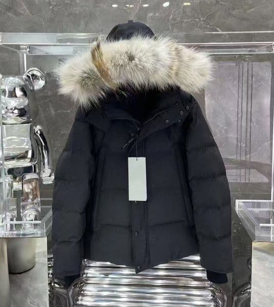 Mens Winter jacket Large pockets Wolf fur collar Down Jacket 29 models Wyndham Parker hooded thickened coat Keep warm and windproof top red-black mark coat
