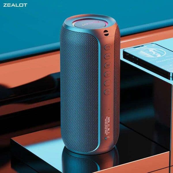 ZEALOT S MAX Portable Bluetooth Speaker W IPX Waterproof Powerful Sound Box Bass Boost BT RGB Dual Pairing Connectivity