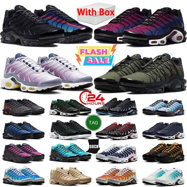 Designer Plus Running Shoes Men Women Triple White Black Hyper Blue Game Royal Sky Gradient S Tennis Breathable Mens Trainers Outdoor Sports Sneakers