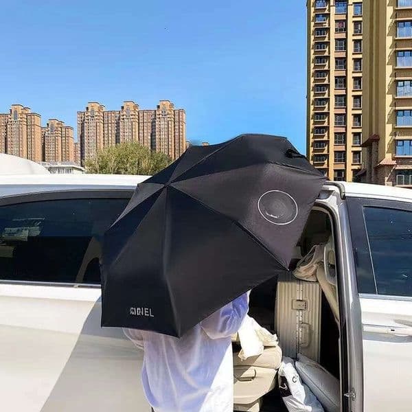 Foldable Automatic Vinyl Fragrant Grandma UV Protection Car Umbrella