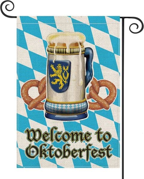 Welcome To Oktoberfest Bavaria Beer Mug Pretzel Garden Flag Vertical Double Sided Celebration Yard Outdoor Decoration 12x18 Inch 250818