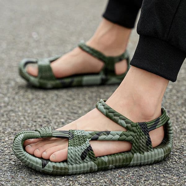 Summer High Quality EVA Straw Sandals Camouflage Flat Set light Casual Outdoor Beach Shoes 250801BANJIA
