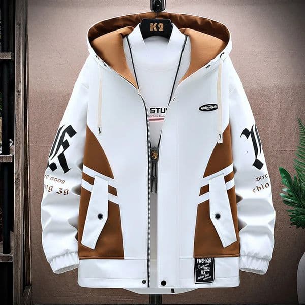 Mens Casual Hooded Jackets Autumn Patchwork Thin Coats Outwear Top Windbreaker Streetwear Clothing Plus Size 250820