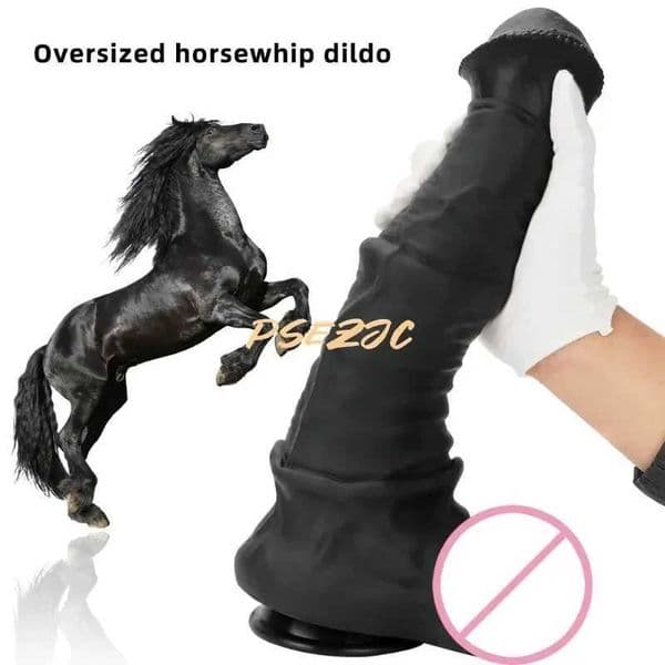 Black Horse Super Large Vestibular Anal Masturbation Device Simulated Penile Silicone Soft Sex Toy gbamboo_BERI