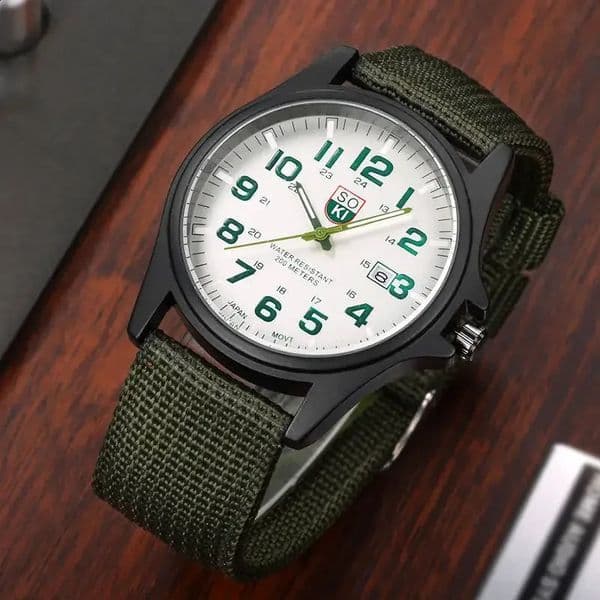 Watch for Men Nylon Strap Quartz Watch Simple Round Glass Dial Date Watch for Daily Work Sports Clock Reloj Relogio Masculino 250818
