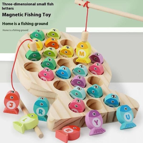 Wooden Children Fishing Toys Baby Montessori Early Education Toys Kids Ability Training Game Toddler Number bet Learning250820BJ