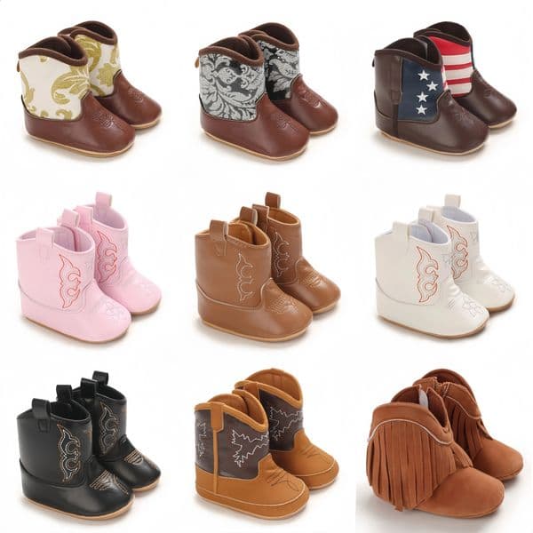 Fashionable and baby shoes Western denim midsole boots autumn winter warm anti slip casual walking 250820BANJIA