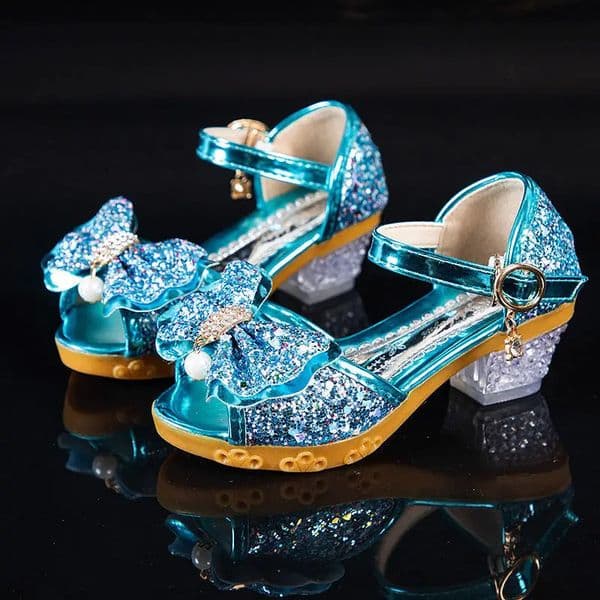 Girls Sandals Summer Childrens Princess Shoes Little Girls High-heeled Bow-knot Crystal Sandals Party Dress Wedding 250821BJ