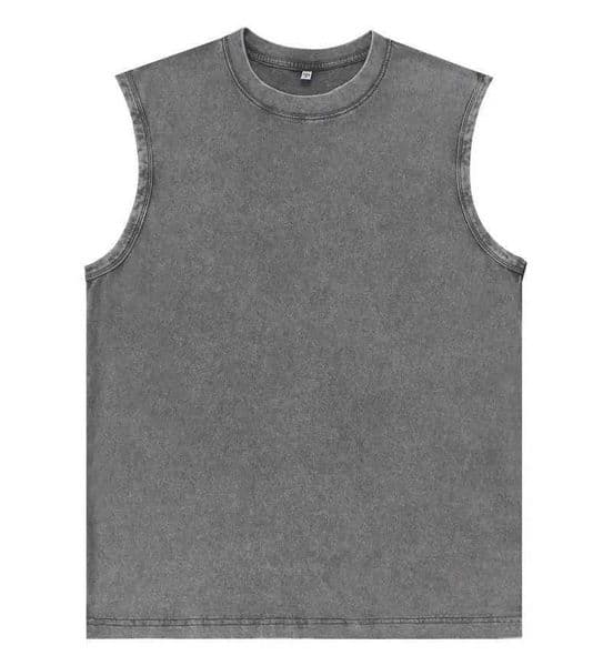 2025 High quality cotton heavy old sleeveless T-shirt for men and women washed cotton retro loose vest oversize X250821