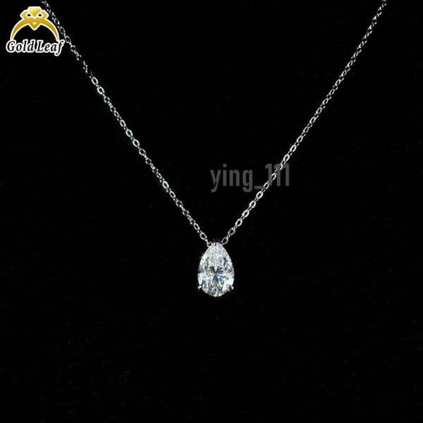 Goldleaf IGI CVD HPHT Diamond 1ct 2ct Lab Grown Diamond 14Kwhite Gold Pear Cut Diamond Necklace Find Jewelry