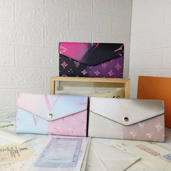 Designer Wallets Women Wallet High Quality Genuine Leather Men Wallet Zipper Ladies Long Purse purses Checked Embossed Flowers Small Wallet bag luxury4534