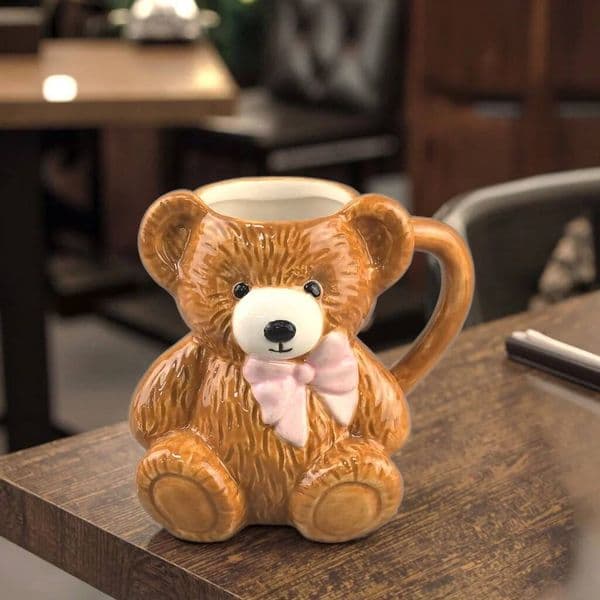 Cartoon Cute Bear Shaped Coffee Mug Ceramic With Handle Procelain Breakfast Milk Tea Water Cup Funny Drinkware high-quality