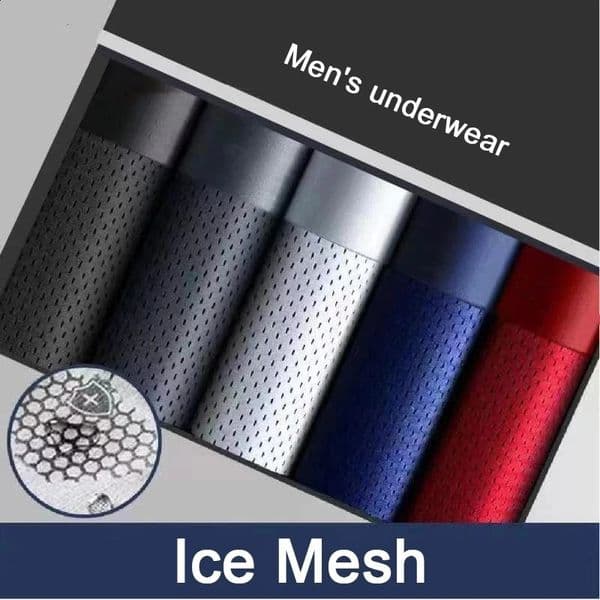 Boxers Men Boxer Shorts Underwear Male Homme Ice Silk Mesh Boxershorts Plus Size Panties Sexy Underpants 250820BANJIA