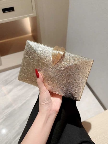 Womens FAshion Gold Leaf Box Dinner Bag CluTCh Chain Bag Evening Bag Dress Bag Party Prom CluTCh H260420