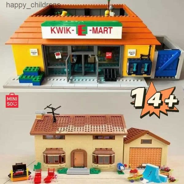 NEW 71016 71006 Simpson Theme Modular Building Bricks - Premium Street View Model Relaxation Compatible Christmas birthday gifts T250821