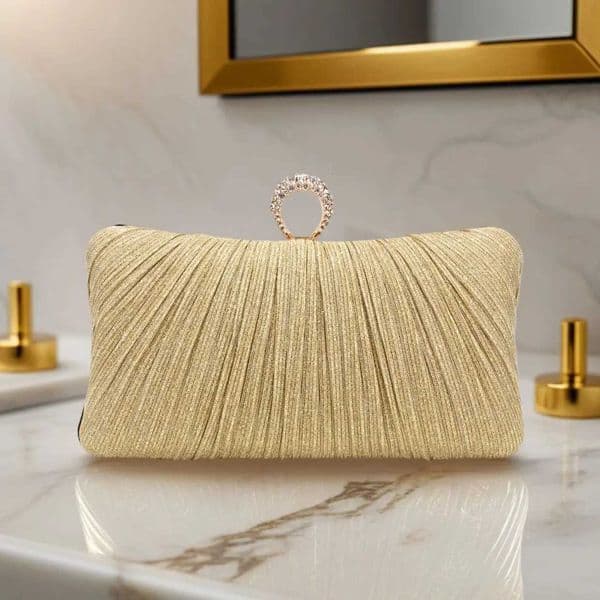 inger Ring Women Evening Bags Diamonds Metal Prom Clutch Bags Ruched Casual Party Wedding Chain Handbags Z250821