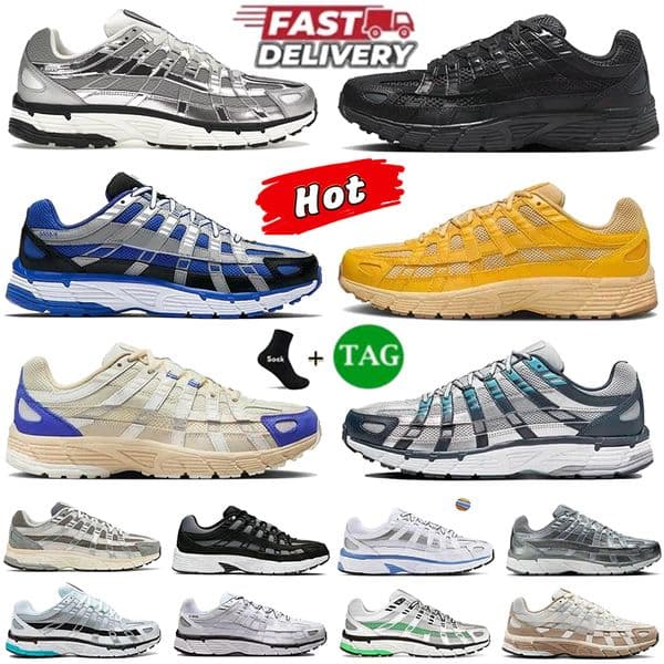 P6000 Mens Designer Shoes Womens Sneakers Metallic shadow grey Silver Armory Navy summit white Pure fashion Men Women trainers outdoor Sports shoe