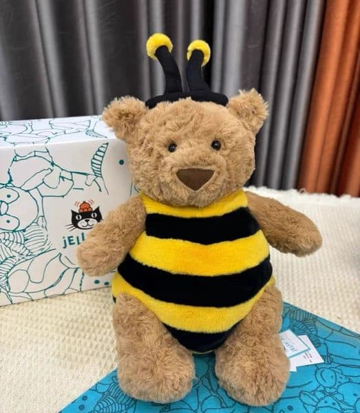 2025 Dolls Jelly cat Plush Children's plush 2 toys Bathrobe Outfit Stuffed Toy Bartholomew Bear 'Bumblebee' Soothing the Doll Gifts