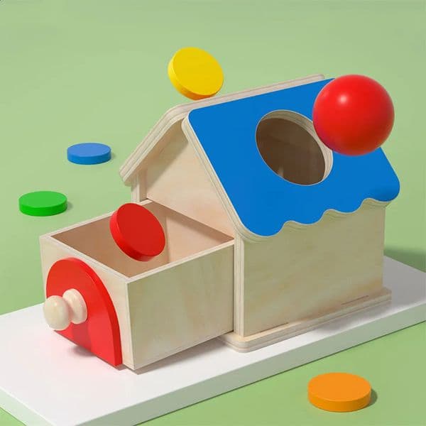 Montessori Coin Box Toys Object Permanent 2-in-1 Wooden Ball Drop Games Wooden Puzzle Double Drawers Toys Gifts for Toddler250820BJ