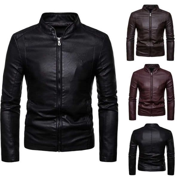 2024 Autumn and Winter New Fashion Trend Solid Color PU Leather Jacket Mens Casual Loose Comfortable Large Size High-end Coat X250822