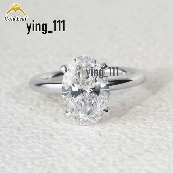 Custom Jewelry IGI Certificate 14k 18k White Gold d Vvs 1ct~3ct Oval Cut Ring of Classical Lab Grown Diamond Ring