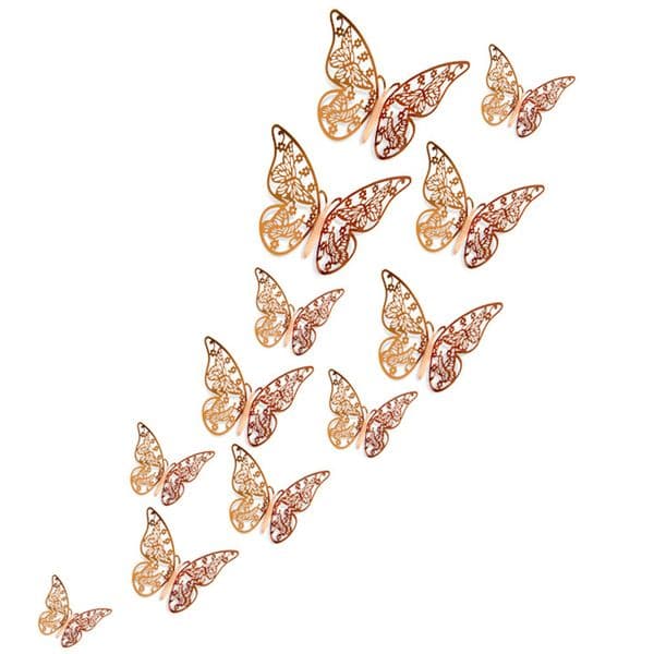 12Pcs/Lot 3D Hollow Butterfly Wall Sticker Decoration Butterflies Decals DIY Home Removable Mural Decoration Party Wedding Kids Room Window Decors JY0990
