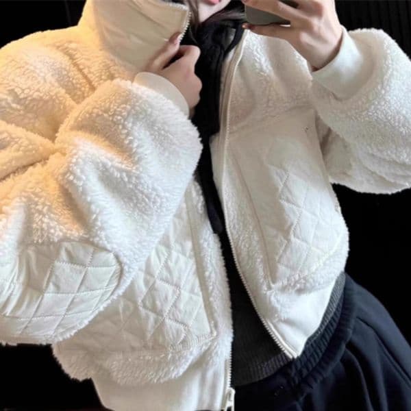 Deigner Outerwear Jacket Yoga Coat Sport Lamb Pluh Warm Stand-Up Collar Blazer Caual Long Sleeve Sweater Full Zip Cardigan Sweathirt Cropped Thick