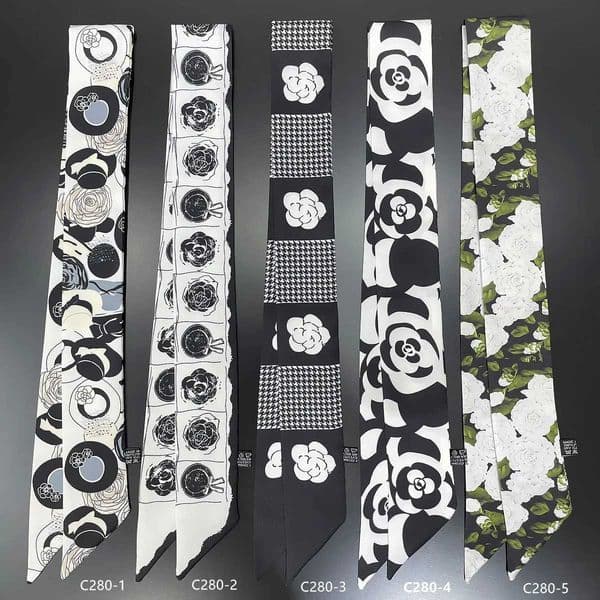 Design 2023 Scarf Camellia Blossom Small Scarf Bag Ribbon Hair Band Spring and Autumn Thin Fashion Versatile Womens Scarf W250822