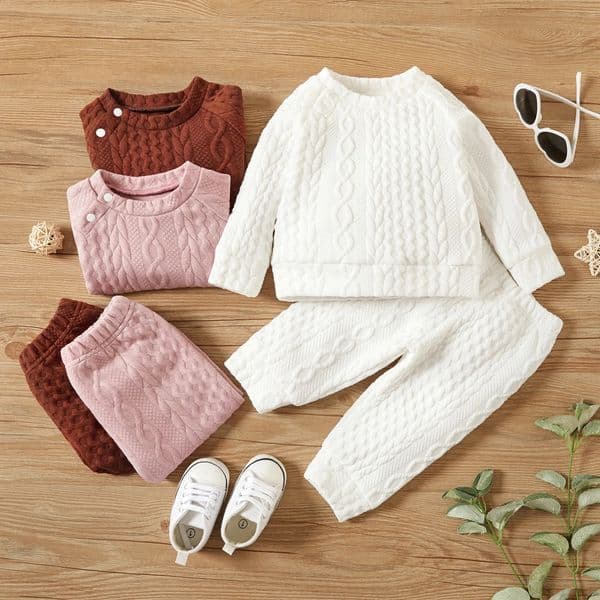 7 Colors born Baby Girl Boy Clothes Set Solid Color Long Sleeves TopPants 2PCS Outfits Leisure Sport Autumn Winter Costume250821BJ