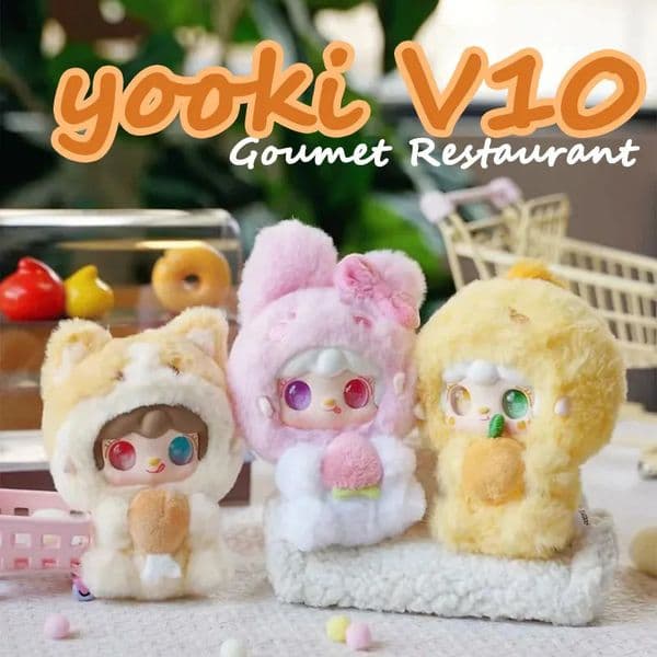 Yooki V10 Goumet Restaurant Series Cute Plush Blind Box Mystery Box Kawaii Desk Ornament Collectibles Decor Trend Toy Model Gift 250822BJ