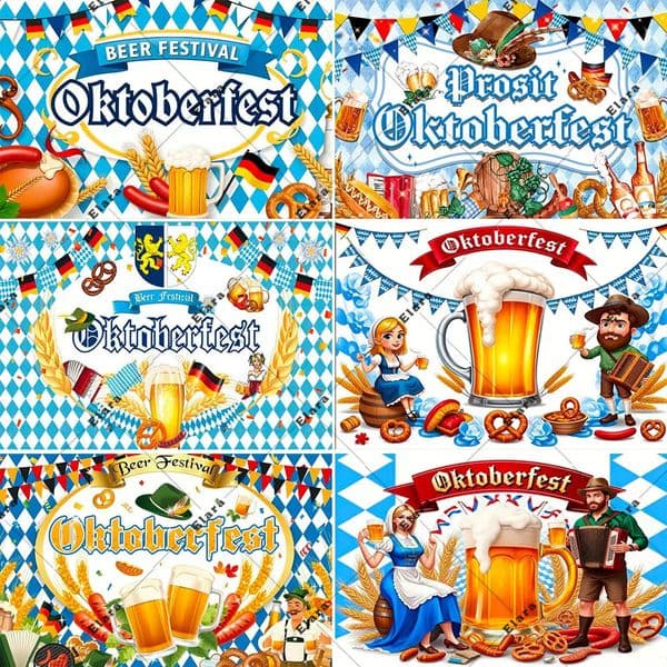 Oktoberfest Theme German Bavarian Beer Festival White and Blue Dance Party Decor German Bavarian Greetings Pography Backdrop 250818