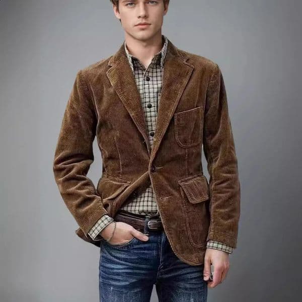 Blazer Mens Fashion Gentleman Business British Style Corduroy Wedding Lapel Professional Casual Performance Host Vest 250822BJ