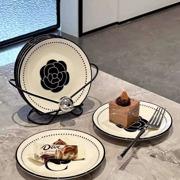 French Style Bone Home Use Hot Pot Seasoning Dipping Light Luxury High-end Feel Waste Tray Snack Dish Exquisite