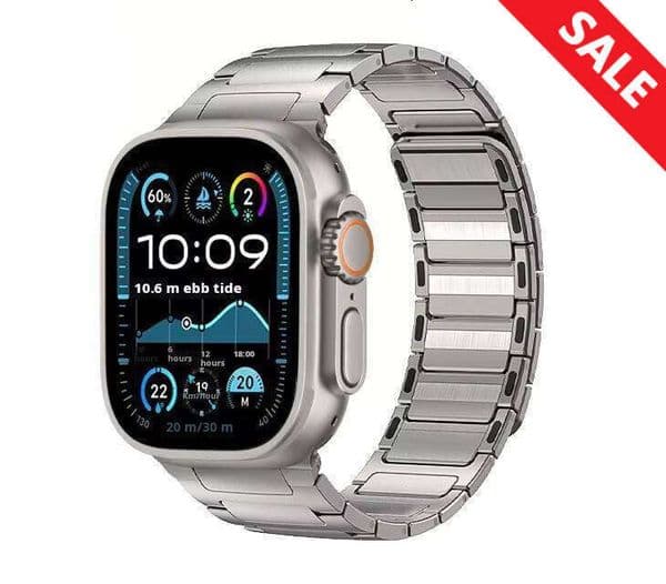 Breathable Stainless Steel I-shaped Magnetic Strap Suitable for Apple Watch Ultra2/s10/9/8