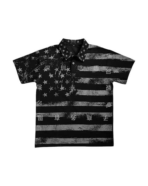Y2k short-sleeved polo shirt T-shirt printed pattern top summer street wear top