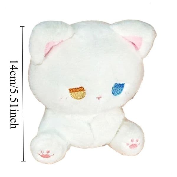 Cute Cat Plush Toy Emo Sad Fluffy White Black Kitten Soft Animal Stuffed Doll Sleep Toys Birthday Valentines Day Gift 250822 Z260528
