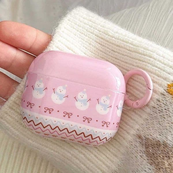 For wireless headset pro or pro2 1 2 3 4 pink bow snowman imd earphone case wireless bluetooth charging box headset cover capa X250822