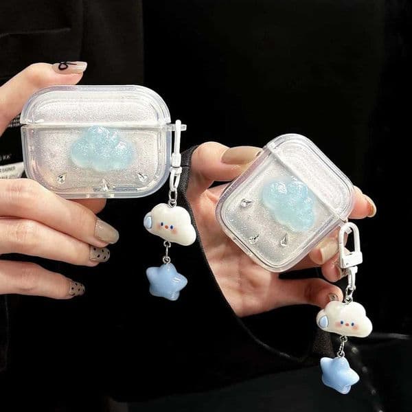 Glitter cloud 3D pendant earphone case for wireless headset pro 2nd 2 3 1 wireless bluetooth charging box cute cover X250822