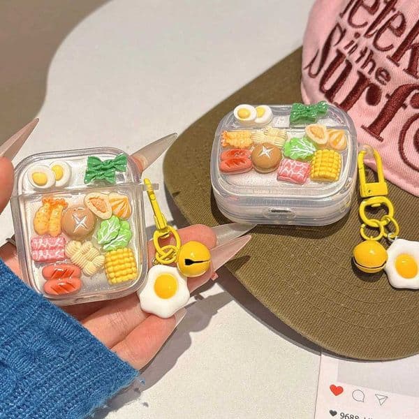 3D drop glue vegetable food cool earphone case wireless bluetooth headset cover for wireless headset 1 3 4 pro 2nd 2 charging box X250822